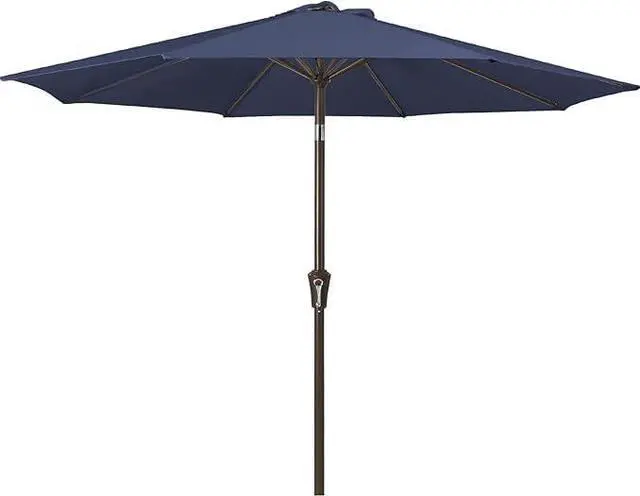 Main image of Outdoor Patio Umbrella 9FT Outdoor Table Umbrella with Push Button Tilt and Crank, Market Umbrellas 8 Sturdy Ribs UV Protection Waterproof for Garden, Deck, Pool (Purplish Blue)