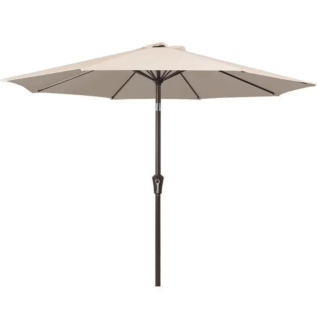Main image of 9FT Outdoor Patio Umbrella Market Umbrella with Push Button Tilt and Crank, Outdoor Table Umbrellas 8 Sturdy Ribs UV Protection Waterproof for Garden, Deck, Backyard, Pool (Cream Beige)