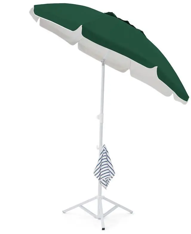 Main image of 6.5ft Sun Shade Umbrellas, Portable Umbrella with Stand, Lightweight Sun Protection Free Standing Sport Umbrella for Outdoor Sports, Camping, Fishing, Patio, Beach, Dark Green