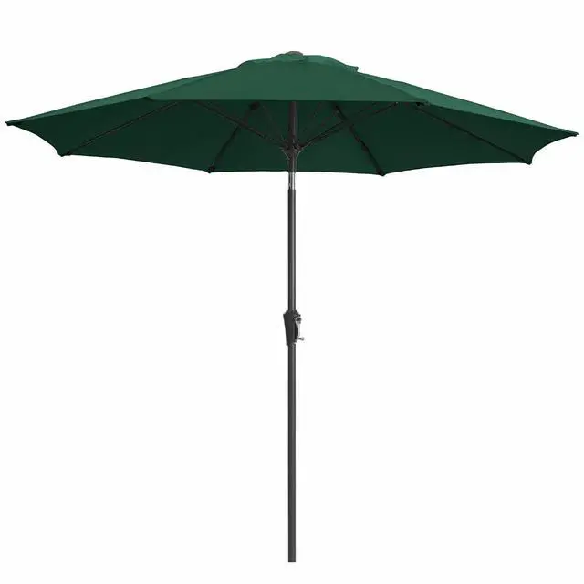 Main image of 9FT Outdoor Patio Umbrella,Market Table Umbrella with 8 Fiberglass Ribs, Pool Umbrella with Tilt and Crank, UV Protection Lightweight & Wind-Resistant for Lawn, Garden, Deck and Backyard, Dark Green