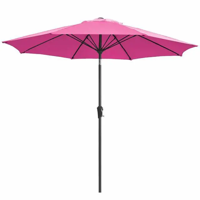Main image of 9FT Outdoor Patio Umbrella,Market Table Umbrella with 8 Fiberglass Ribs, Pool Umbrella with Tilt and Crank, UV Protection Lightweight & Wind-Resistant for Lawn, Garden, Deck and Backyard, Rose Pink