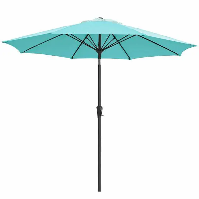 Main image of 9FT Outdoor Patio Umbrella,Market Table Umbrella with 8 Fiberglass Ribs, Pool Umbrella with Tilt and Crank, UV Protection Lightweight & Wind-Resistant for Lawn, Garden, Deck and Backyard, Peacock Blue