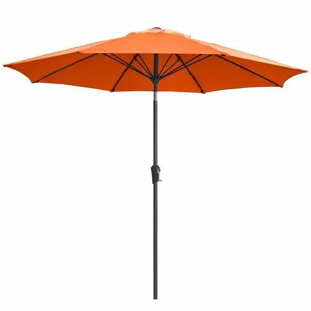 Main image of 9FT Outdoor Patio Umbrella,Market Table Umbrella with 8 Fiberglass Ribs, Pool Umbrella with Tilt and Crank, UV Protection Lightweight & Wind-Resistant for Lawn, Garden, Deck and Backyard, Orange