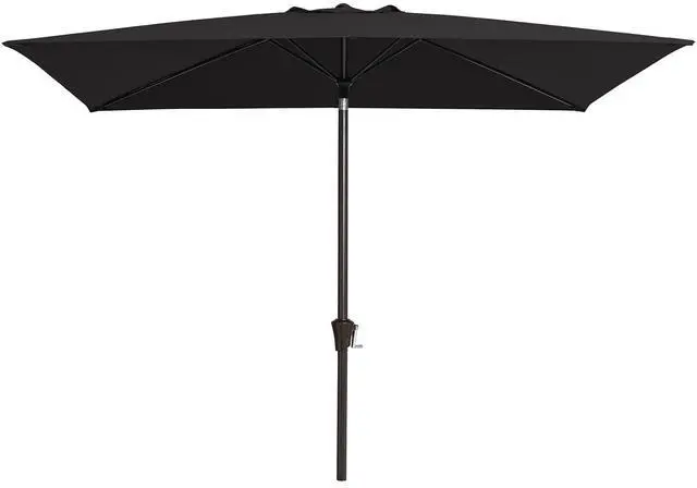 Main image of 6.5x10ft Olefin Rectangular Patio Umbrella, Rectangle Outdoor Umbrellas with Auto Tilt Crank System, Market Table Umbrella UV Protection Fade-Resistant for Pool Deck Garden Yard, Black