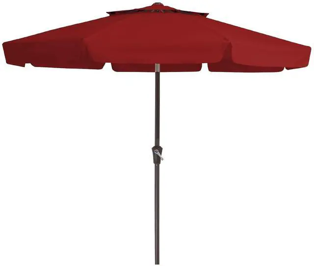 Main image of 9' 2-Tiers Patio Umbrellas Outdoor Market Umbrella w/Push Button Tilt/Crank, 8 Sturdy Ribs, UV Protection Waterproof (Red)