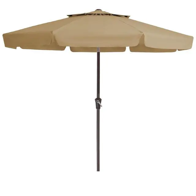 Main image of 9' 2-Tiers Patio Umbrellas Outdoor Market Table Umbrella w/Push Button Tilt/Crank, 8 Sturdy Ribs, UV Protection Waterproof Sunproof(Sand)
