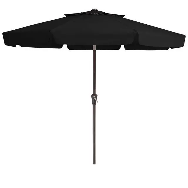 Main image of 9' 2-Tiers Patio Umbrellas Outdoor Market Table Umbrella w/Push Button Tilt/Crank, 8 Sturdy Ribs, UV Protection Waterproof Sunproof(Black)