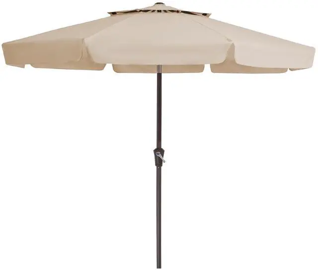 Main image of 9' 2-Tiers Patio Umbrellas Outdoor Market Table Umbrella w/Push Button Tilt/Crank, 8 Sturdy Ribs, UV Protection Waterproof Sunproof(Beige)