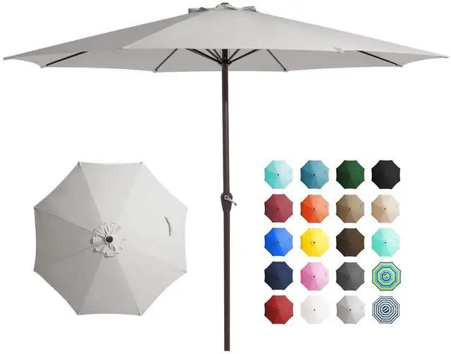 Main image of 12' Patio Umbrellas Outdoor Table Market Umbrella w/Crank, 8 Sturdy Ribs, UV Protection Windproof for Garden, Deck, Backyard, Pool(Foggy Gray)