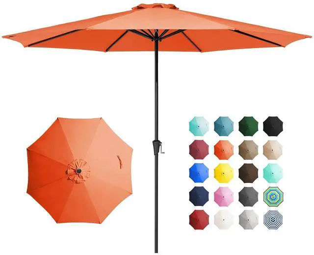Main image of 11' Patio Umbrellas Outdoor Table Market Umbrella w/Crank, 8 Sturdy Ribs, UV Protection Windproof for Garden, Deck, Backyard, Pool(Orange)