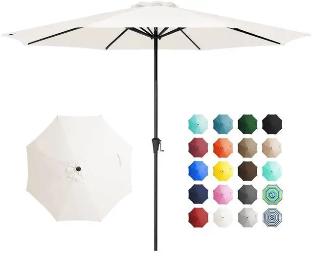 Main image of 11' Patio Umbrellas Outdoor Table Market Umbrella w/Crank, 8 Sturdy Ribs, UV Protection Windproof for Garden, Deck, Backyard, Pool(Cream White)