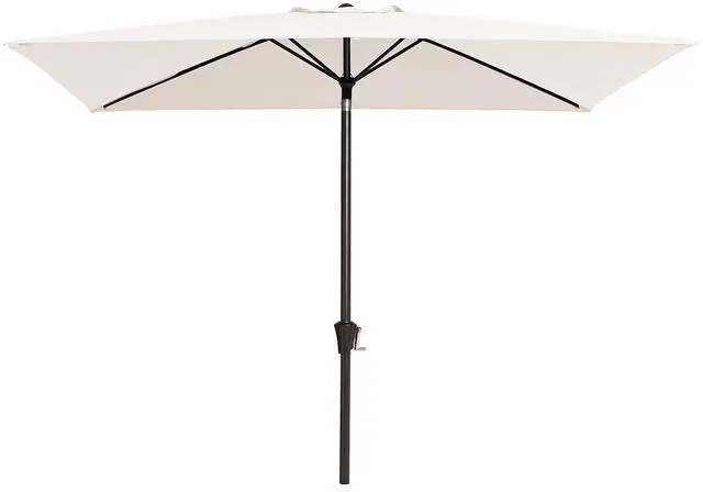 Main image of 6.5x10ft Olefin Rectangular Patio Umbrella, Rectangle Outdoor Umbrellas with Auto Tilt Crank System, Market Table Umbrella UV Protection Fade-Resistant for Pool Deck Garden Yard, Cream White