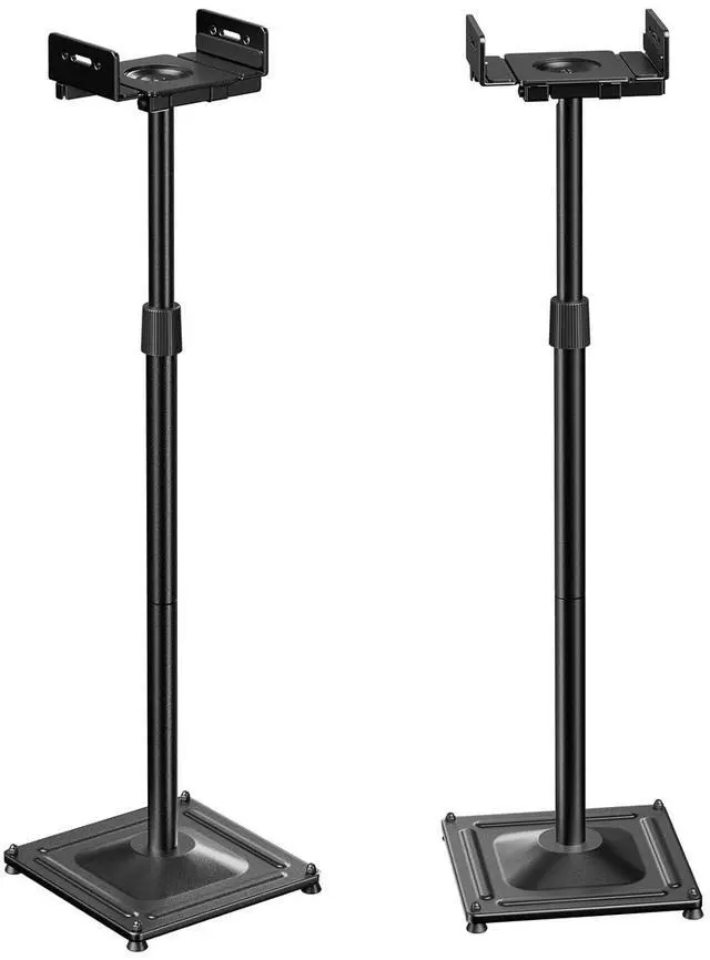 Main image of Universal Speaker Stands for Surround Sound -Height Adjustable Extend 33.3to 45.1, Floor Speaker Stand for Satellite & Studio & Bookshelf Speakers up to 11LBS,1 Pair Black, PSSS2