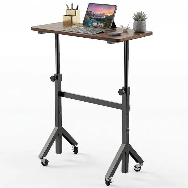 Main image of 32'' Small Standing Desk Adjustable Heigh, Mobile Stand Up Desk with Wheels, Portable Rolling Desks for Walking Pad and Treadmill, Computer Laptop Desks for Home Office Space