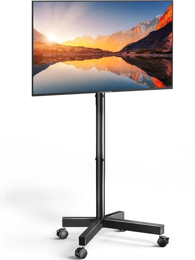 Main image of Rolling TV Stand for 2362 Inch TVs, Outdoor Mobile TV Cart Holds up to 99 lbs, Portable TV Stand on Wheels for Bedroom and Living Room, Max VESA 400x400mm, PSTVMC04B-B