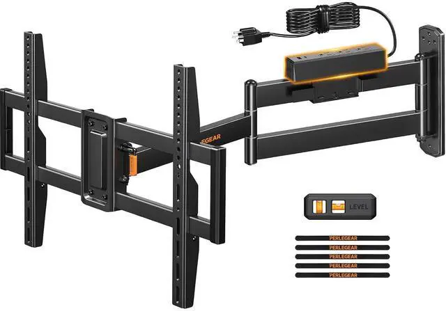 Main image of Long Arm TV Wall Mount Full Motion with Surge Protection Power Strip for 3875 Inch TVs, Corner TV Mount with 31.5 Long Extension, Swivel, Tilt, Max VESA 600x400mm, Holds up to 100 lbs