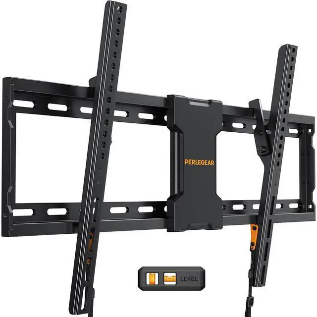 Main image of Tilting TV Wall Mount for Most 37-82 inch TVs up to 132 lbs, Low Profile Tilt TV Mount Wall Bracket for Flat or Curved TVs, Fits 24/18/16 Studs, Max VESA 600x400mm, PGLT2