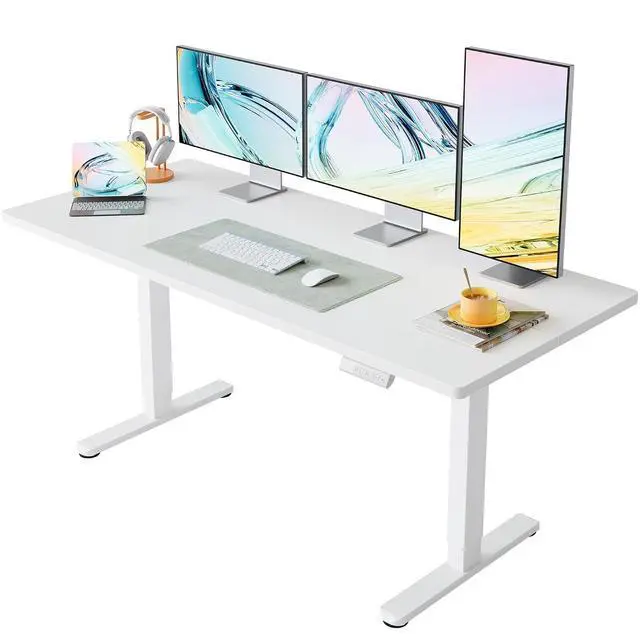 Main image of 71 x 30 inch Electric Standing Desk Adjustable Height, 4 Memory Height Settings, Sit Stand Up Desk for Home Office & Computer Workstation, White