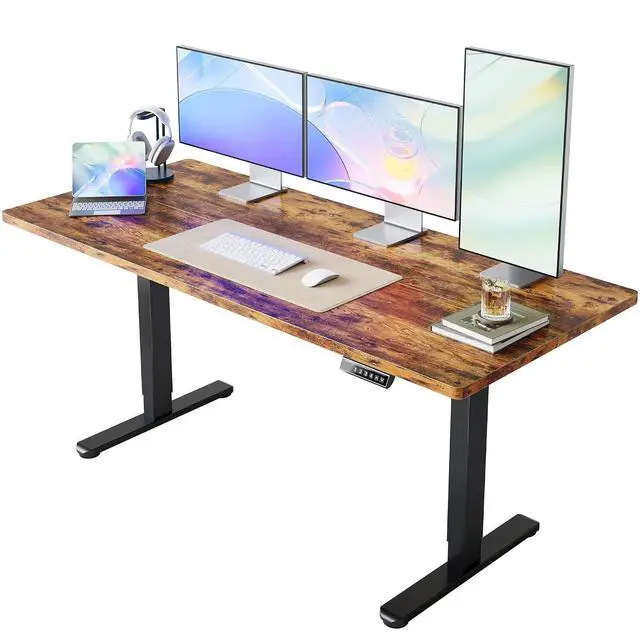 Main image of 71 x 30 inch Electric Standing Desk Adjustable Height, 4 Memory Height Settings, Sit Stand Up Desk for Home Office & Computer Workstation, Rustic Brown