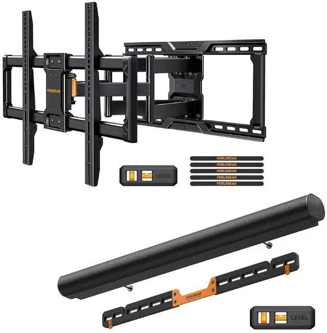 Main image of UL-Listed Full Motion TV Wall Mount for 4290 Inch TVs up to 150 lbs PGLF16, Perlegear Soundbar Wall Mount Compatible with Sonos Arc and Sonos Arc Ultra PGSM07B