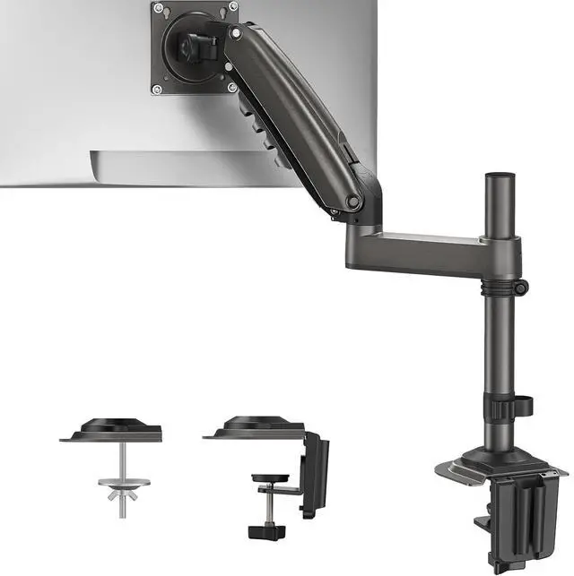 Main image of Single Monitor Arm, Adjustable Desk Mount for 13-34 inch Screens, Holds 19.8lbs, 22.44 inch Max Height, Full Motion Swivel Gaming Monitor Stand with VESA 75x75mm and 100x100mm Compatibility
