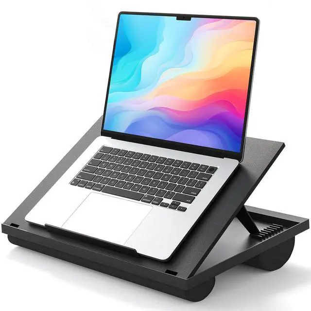 Main image of Lap Desk, Portable Laptop Stand Fits Up to 15.6 Inch Laptops, Adjustable with 8 Angles Lap Desks for Adults - Dual Cushion Desk for Sofa, Bed, Car or Work Table