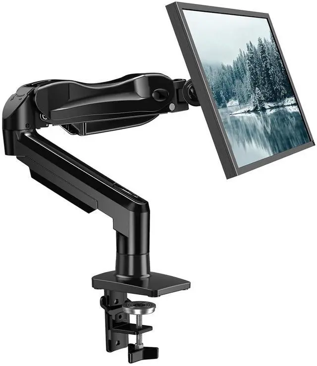 Main image of FlowLift Single Monitor Mount, 13 to 32 Inch Monitor Arm, Adjustable Monitor Stand, Vesa Mount with Clamp and Grommet Base - Fits 4.4 to 19.8lbs LCD Computer Monitors