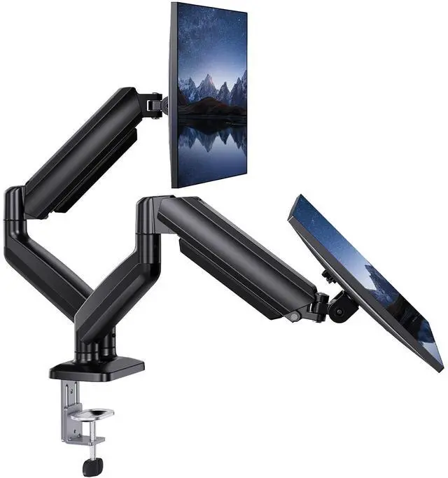 Main image of Dual Monitor Mount for 2 Monitors up to 30 inches, Each Arm Holds Max 22lbs, Dual Monitor Stand with Advanced System, Height-Adjustable/Tilt/Swivel/Rotate, VESA Standard 75mm or 100mm