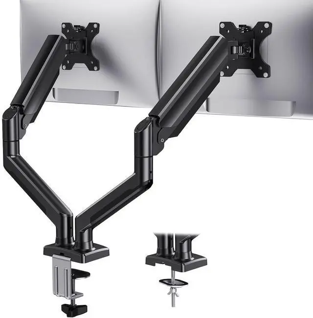 Main image of Dual Monitor Mount for 2 Monitors up to 32 inches, Each Arm Holds Max 22lbs, Dual Monitor Stand with Advanced System, Height-Adjustable/Tilt/Swivel/Rotate, VESA Standard 75mm or 100mm