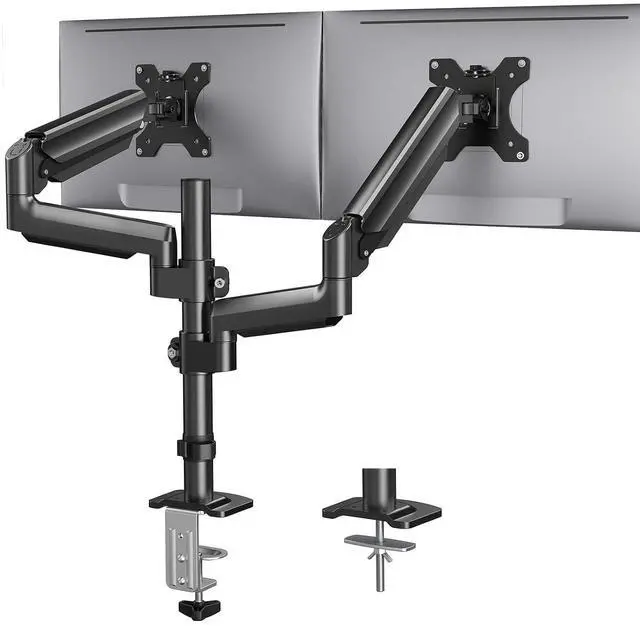 Main image of Dual Monitor Mount up to 32 inches Screens, Taller Monitor Stand Hold 19.8lbs, Dual Monitor Arm Desk Mount Easy Adjustable with Tilt, Swivel, Rotation, VESA 75/100mm