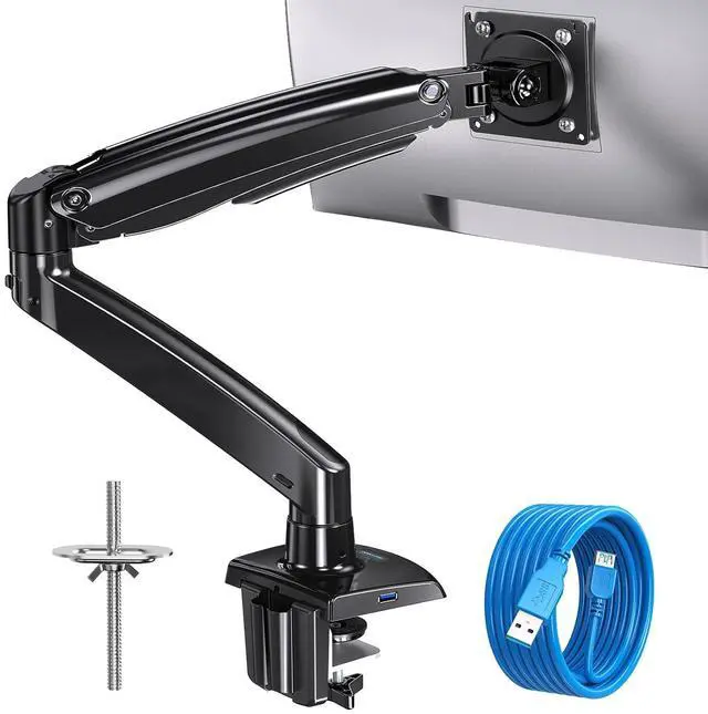 Main image of Heavy Duty Monitor Arm for 27 32 34 40 49 Inch Ultrawide/Curved Screens, Full Motion Adjustable Monitor Mount with Aircraft-Grade Aluminum, Holds 26.4lbs, VESA 75x75/100x100mm