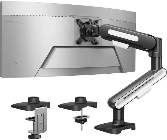 Main image of Ultrawide Monitor Arm for 13 40" Screens, Single Monitor Mount Holds up to 26.4lbs, Adjustable Monitor Stand with C-Clamp & Grommet Base, VESA Mount 75x75mm/100x100mm
