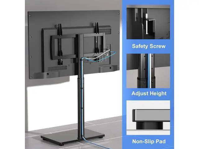 Alt view image 6 of 7 - Universal Pedestal TV Stand with Bracket for 32"-75" TVs Floor TV Stand w/Cable Management Holds 132lbs Max VESA 600x400mm TS004H