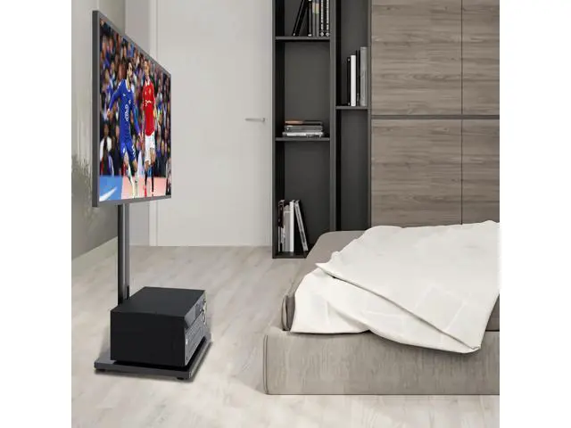 Alt view image 7 of 7 - Universal Pedestal TV Stand with Bracket for 32"-75" TVs Floor TV Stand w/Cable Management Holds 132lbs Max VESA 600x400mm TS004H