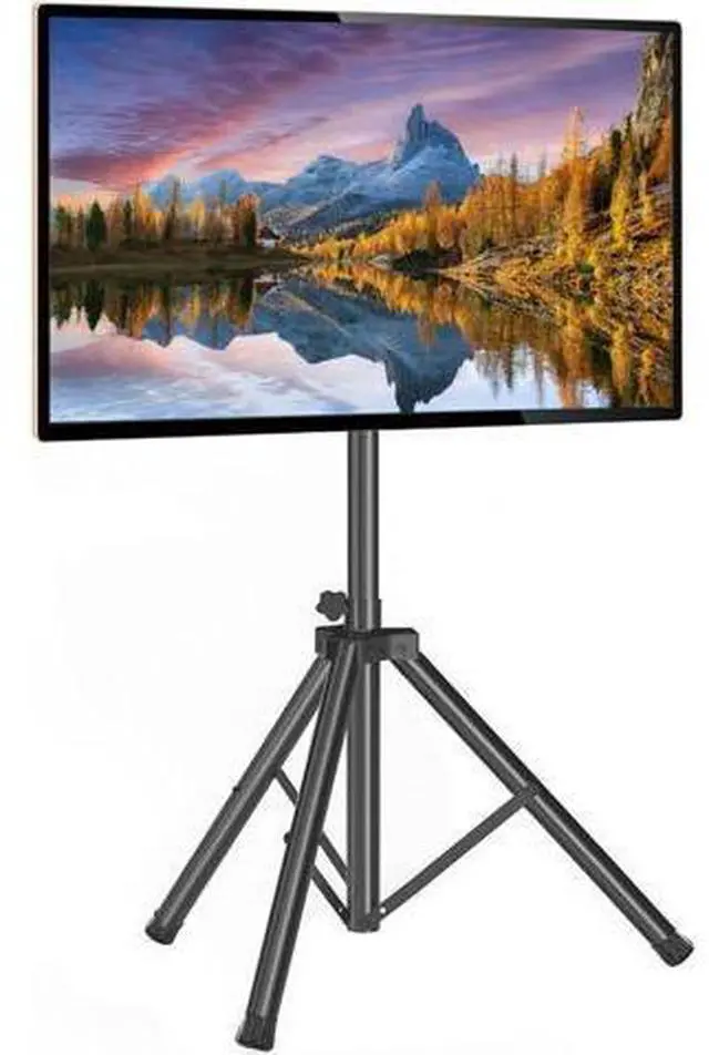 Main image of Portable TV Tripod Stand Tilt Mount for 32-70 inch LED LCD OLED Flat Screen TVs/Monitors, Height Adjustable Foldable Mount Stand, Black Floor Display Stand with Max VESA 600x400mm