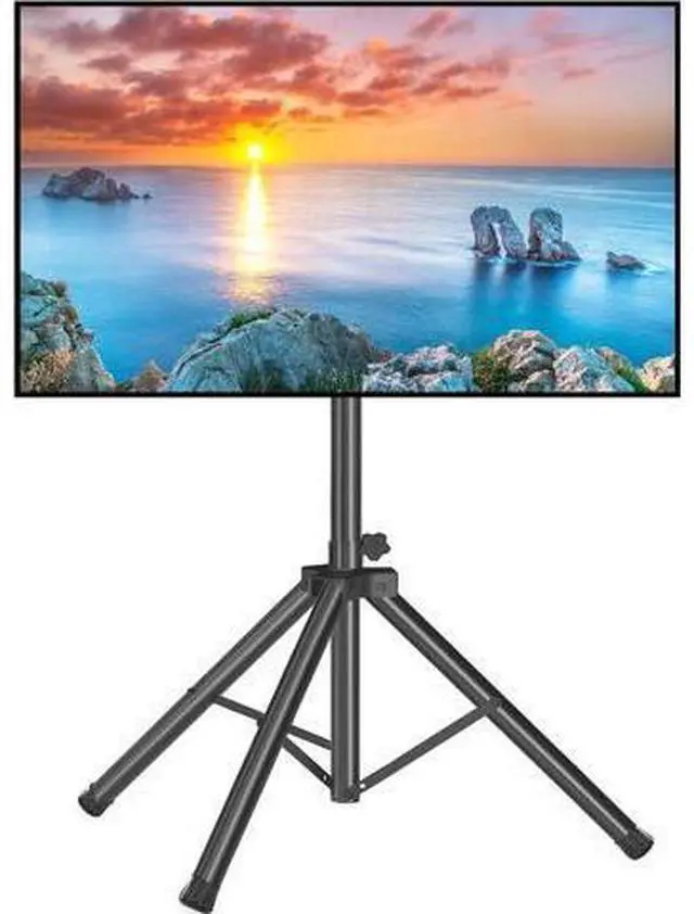 Main image of Rfiver Tripod TV Stand, Portable TV Stand Mount for 37-80 Inch LED LCD OLED Flat/Curved Screen TVs, Height Adjustable Display Floor TV Stand, Foldable MonitorTV Stand, Holds Up to 110lbs