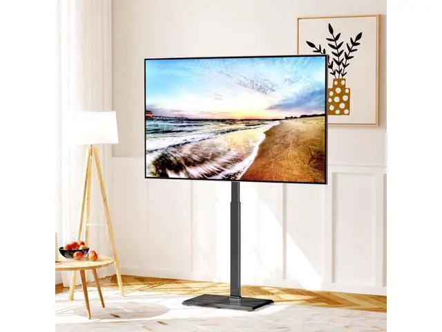 Alt view image 6 of 7 - Universal Floor TV Stand,TV Floor Mount Stand for 32-75 inch TV up to 110 lbs, Swivel and Height Adjustable Tall TV Stand for Bedroom,Office(TCP01-M-A02)
