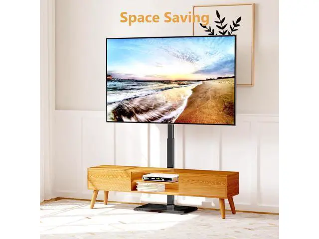 Alt view image 7 of 7 - Universal Floor TV Stand,TV Floor Mount Stand for 32-75 inch TV up to 110 lbs, Swivel and Height Adjustable Tall TV Stand for Bedroom,Office(TCP01-M-A02)