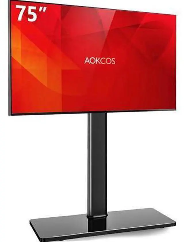 Main image of Swivel TV Floor Stand for 43-75 Inches TVs, 10 Level Height Adjustable Corner Extra Tall TV Stand Mount for Living Room/Bedroom, Holds up to 110 lbs,MAX VESA 600x400mm,Black