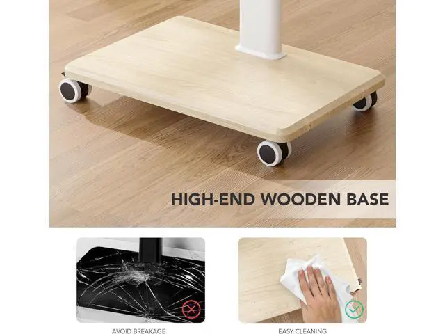 Alt view image 5 of 7 - AX WABER Mobile TV Stand for 27 to 65 Inch TVs,Portable Rolling TV Cart on Wheels, Tall Universal Floor Stands with Swivel Mount, Height Adjustable Sleeking Standing Mount Fit Corner, Bedroom, Outdoor