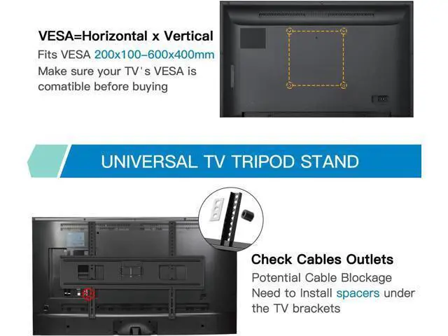 Alt view image 6 of 7 - PERLESMITH TV Tripod Stand with ±20° Tilt and 360° Swivel,Portable TV Stand for 37-85 Inch LED LCD OLED Flat Screen TVs,Height Adjustable Outdoor TV Stand with VESA 600x400mm up to 110 lbs PSTM2