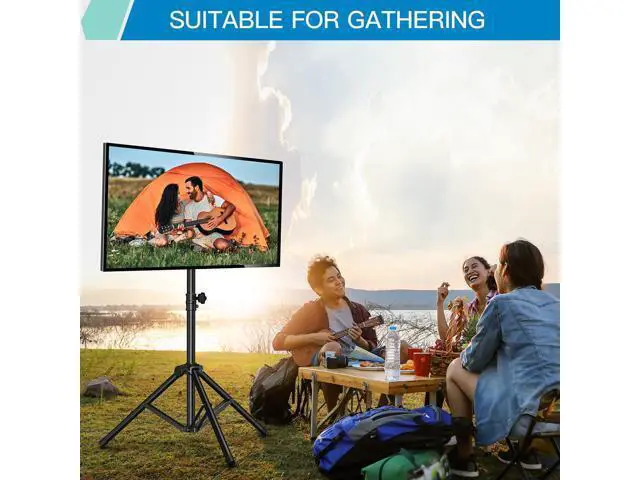 Alt view image 7 of 7 - PERLESMITH TV Tripod Stand with ±20° Tilt and 360° Swivel,Portable TV Stand for 37-85 Inch LED LCD OLED Flat Screen TVs,Height Adjustable Outdoor TV Stand with VESA 600x400mm up to 110 lbs PSTM2