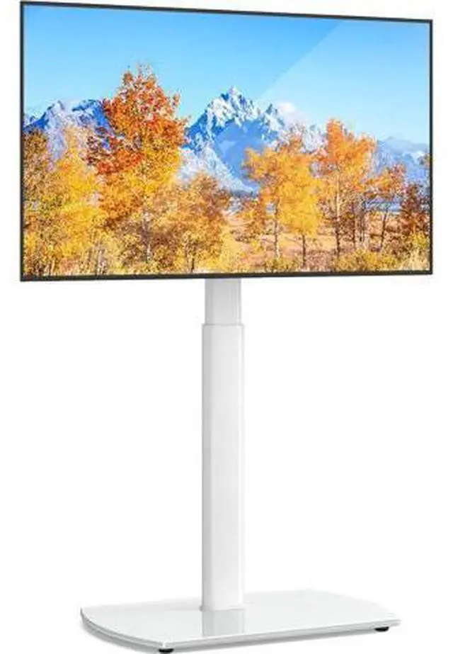Main image of YOMT Universal TV Floor Stand with Mount for 27-70 Inch LCD LED OLED TVs, Swivel Height Adjustable Tall TV Stand, Space Saving Design for Corner Bedroom Living Room, White