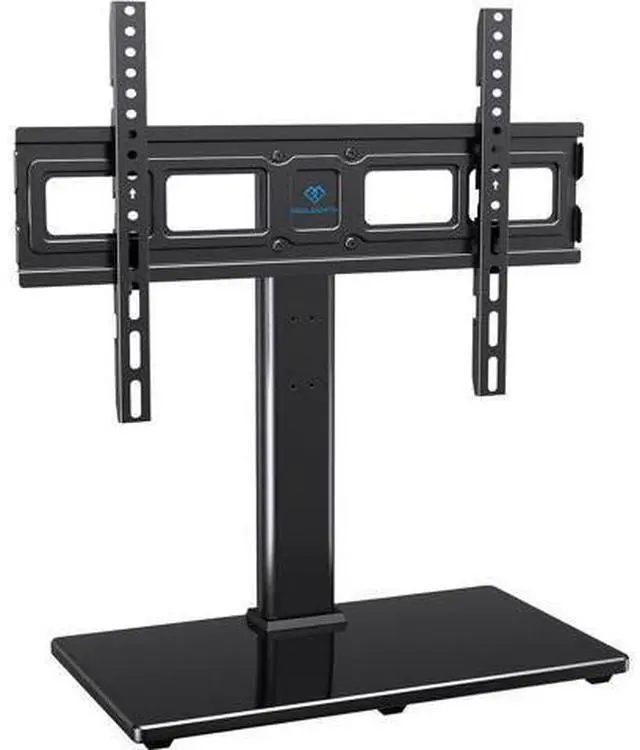 Main image of PERLESMITH Swivel Universal TV Stand Mount for 32-86 Inch LCD OLED Flat/Curved Screen TVs up to 99lbs-Height Adjustable Table Top TV Stand/Base with Tempered Glass Base&Wire Management,VESA 600x400mm