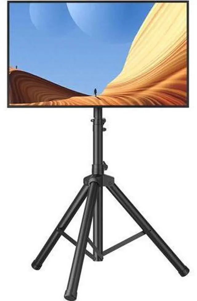 Main image of FORGING MOUNT Tripod Portable Floor TV Stand,Foldable Stand Height Adjustable for Portable Display Floor TV Stand 26-65" Flat Screen/Curved TVs, Holds Up to 77lbs