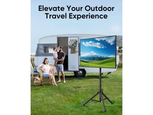 Alt view image 2 of 7 - FORGING MOUNT Tripod Portable Floor TV Stand,Foldable Stand Height Adjustable for Portable Display Floor TV Stand 26-65" Flat Screen/Curved TVs, Holds Up to 77lbs