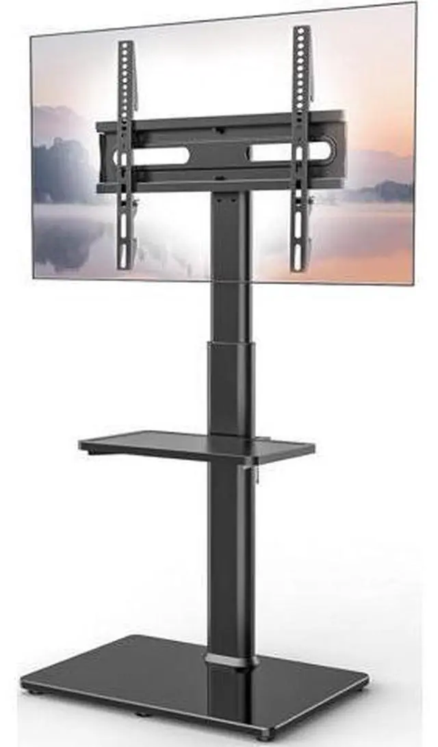 Main image of AX WABER Universal Floor TV Stand with Mount 70 Degree Swivel 9 Level Height Adjustable and Space Saving Design for Most 27 to 65 inch LCD, LED OLED TVs One Shelf