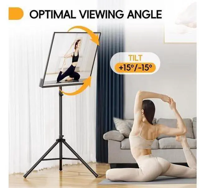 Alt view image 3 of 6 - Portable Tripod TV Stand for 25 to 65, 70-inch Television with ±15°Tilt, 5 Pillar Height, Dual Safety Pins, Tall Tvstand Maxi Load 110 lbs, for Bedroom, Living Room and Outdoors, Black