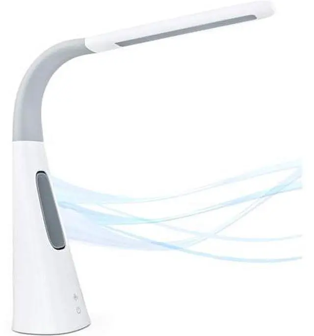 Main image of Turcom LED Desk Lamp with Fan, Cool Breeze Lamp with Bladeless Fan with Adjustable Neck, 3 Speeds and 5 Brightness Levels, White