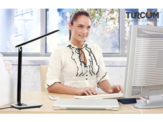 Alt view image 3 of 7 - Turcom LED Desk Lamp With USB Charging Port Dimmable Touch Controls w/Color Adjustment, Eye Care Task Lamp, 5W, 1000 Lux,Multicolor